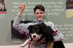 Rory and Sonic - Natural Instinct stand at Crufts 2019/20